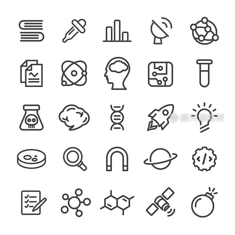 Science and Research Icons Set - Smart Line Series